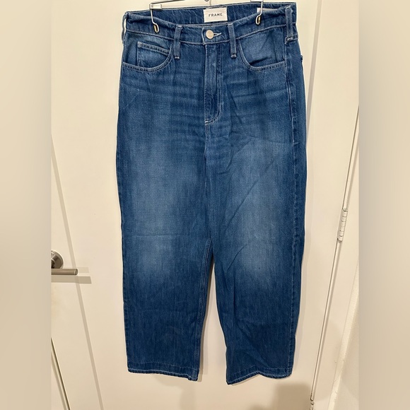 FRAME LE HIGH 'N' TIGHT WIDE LEG JEANS IN ATRIUM - Picture 3 of 9